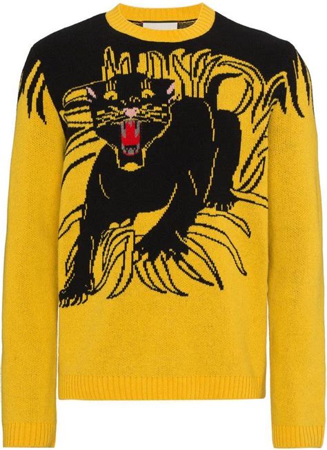 gucci panther sweater replica|gucci lamb print sweater.